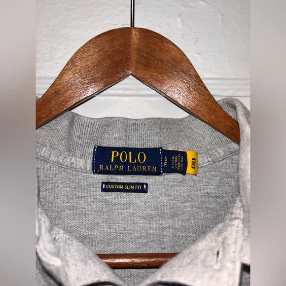 Polo Ralph Lauren Slim Fit Big Pony Shirt Short Sleeve Size Small Gray Solid - Picture 3 of 6